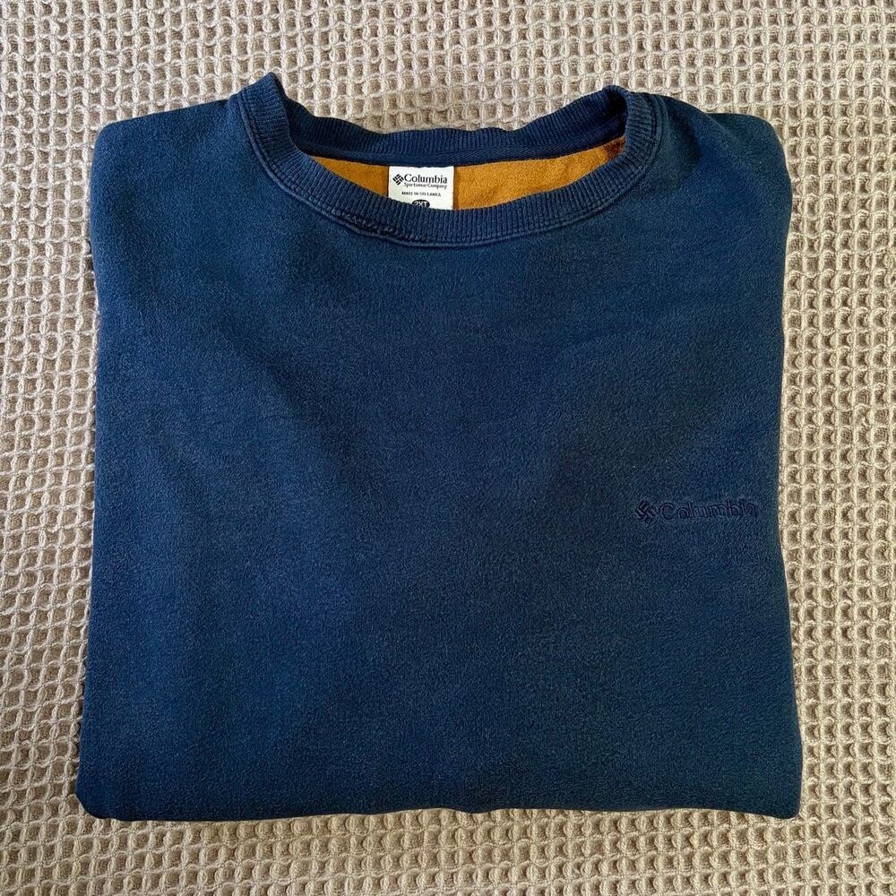 Columbia Blue Crewneck Cotton Blend Long Sleeve Sweatshirt Mens 2XLT